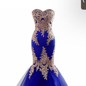 Black and Gold Prom Dress